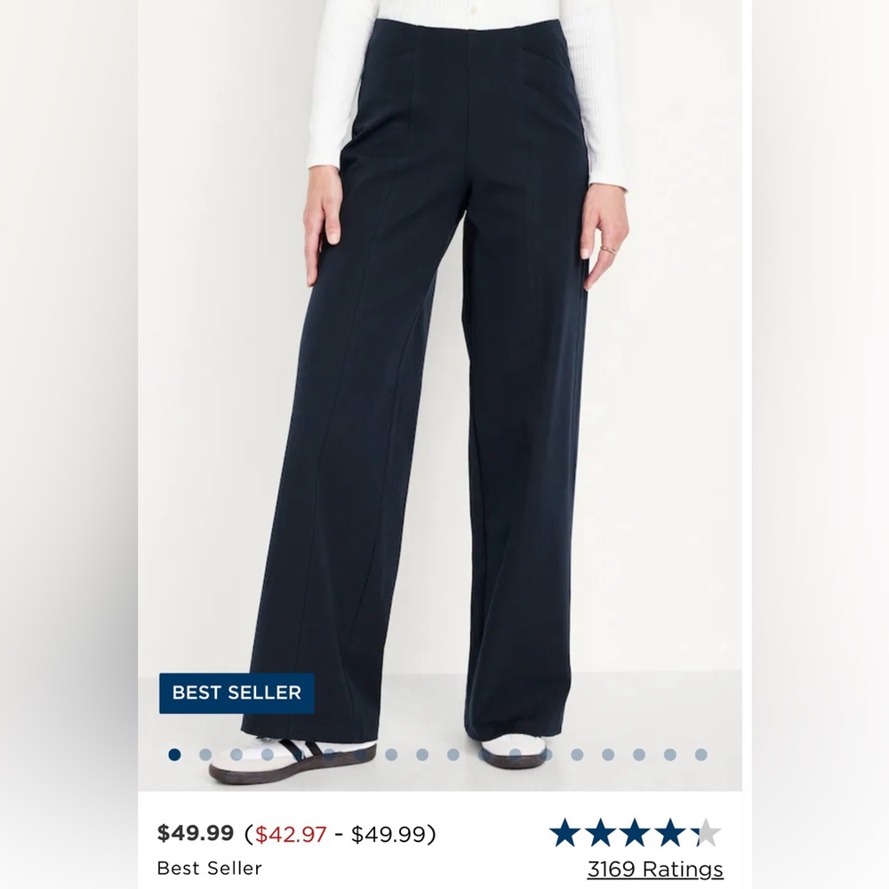 OLD NAVY High Rise Pixie Wide Leg Pants - Small - Navy